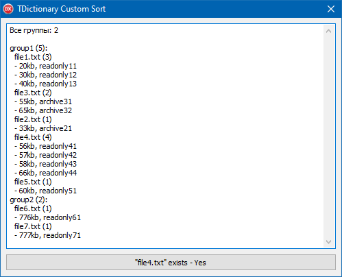 TDictionary Custom Sort